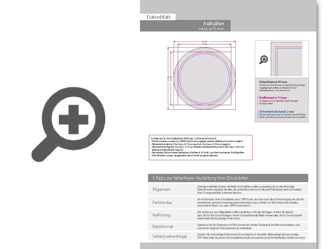 Product Bild hochwertiger_aufn__her_rund_ø_7_5_cm__mit_druck